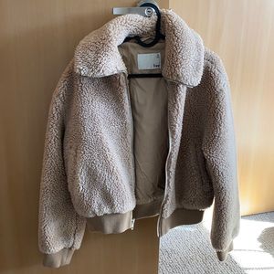 Aritzia Wilfred Free Teddy Bomber Jacket